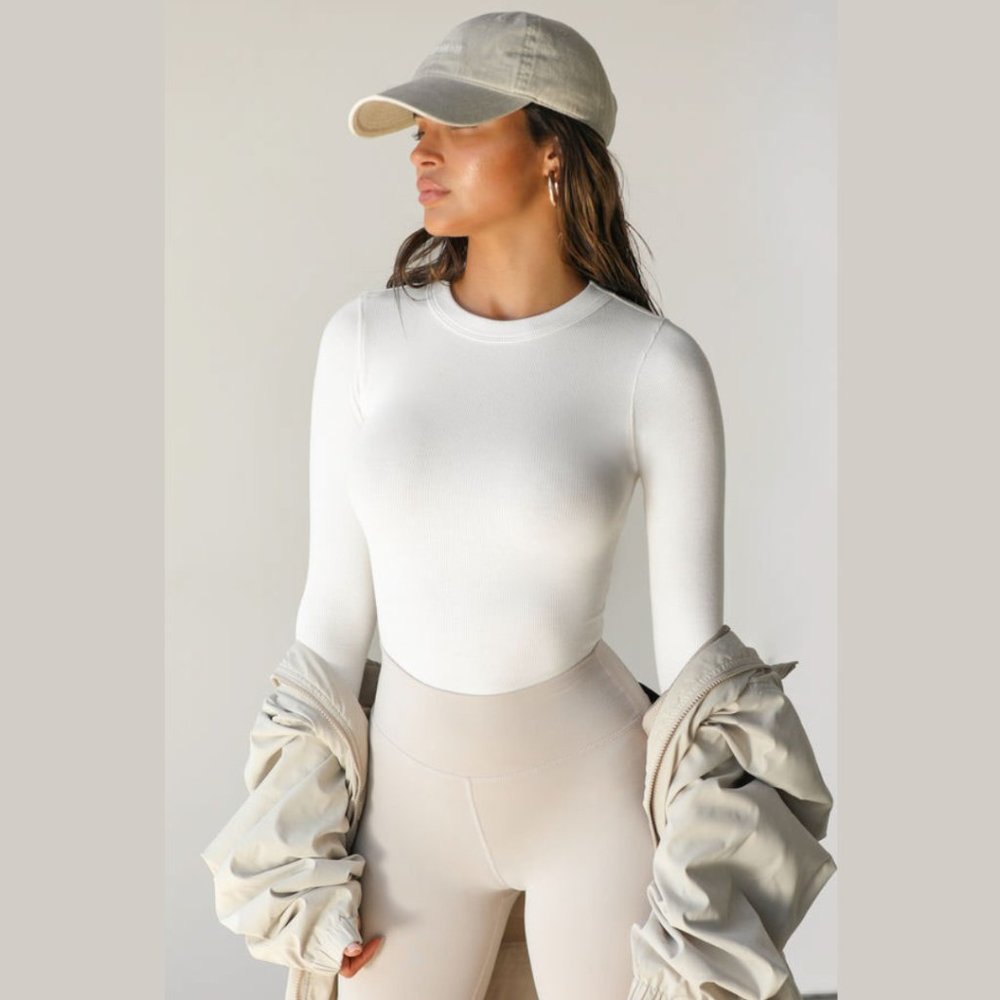 JOAH BROWN LONG SLEEVE CREW RIB T-SHIRT